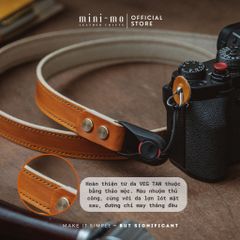 Dây Đeo Máy Ảnh DSLR/Mirrorless MINI-MO Da Bò Veg Tan Thủ Công, Thiết Kế Tối Giản, An Toàn và Tiện Dụng - Quà Tặng Độc Đáo Cho Photographer
