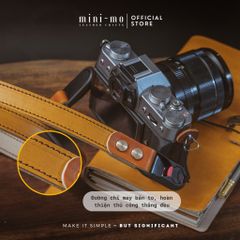 Dây Đeo Máy Ảnh DSLR/Mirrorless MINI-MO Da Bò Veg Tan Thủ Công, Thiết Kế Tối Giản, An Toàn và Tiện Dụng - Quà Tặng Độc Đáo Cho Photographer