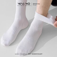 Tất vớ cổ cao trơn Unisex MINI-MO 100% Cotton êm ái dày dặn thoáng khí, ấm áp mùa đông. TVCC-01