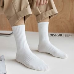 Tất vớ cổ cao trơn Unisex MINI-MO 100% Cotton êm ái dày dặn thoáng khí, ấm áp mùa đông. TVCC-01