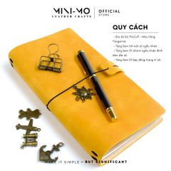 Sổ tay ghi chép MINI-MO bìa da bò PULLUP, màu Vàng Tangerine, kích thước 22x11cm - SD03