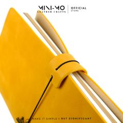 Sổ tay ghi chép MINI-MO bìa da bò PULLUP, màu Vàng Tangerine, kích thước 22x11cm - SD03