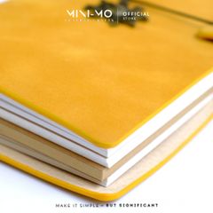 Sổ tay ghi chép MINI-MO bìa da bò PULLUP, màu Vàng Tangerine, kích thước 22x11cm - SD03