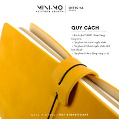 Sổ tay ghi chép MINI-MO bìa da bò PULLUP, màu Vàng Tangerine, kích thước 22x11cm - SD03
