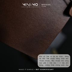 Sổ Tay Ghi Chép MINI-MO Bìa Da Bò Veg Tan Màu Nhuộm Thủ Công, Size L Kích Thước 23x12cm