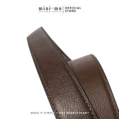 Thắt Lưng Nam MINI-MO Bản 3.4cm Chất Liệu Da Epsom Crater Brown Thiết Kế Nam Tính Tinh Tế