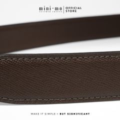 Thắt Lưng Nam MINI-MO Bản 3.4cm Chất Liệu Da Epsom Crater Brown Thiết Kế Nam Tính Tinh Tế