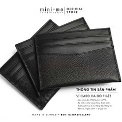 Ví Thẻ Card Holder Unisex Da Bò EPSOM Mix NAPPA - Thiết Kế Nhỏ Gọn, Phong Cách Thanh Lịch - Mẫu VMN-004 Chính Hãng