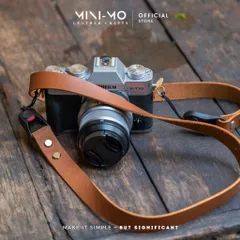 Dây đeo máy ảnh DSLR/Mirrorless MINI-MO Da Bò Thật màu Nâu Burning Sand, CS-01