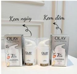 Set Olay Total Effects 7In1 - Kem Dưỡng Trắng Da Ngày Và Đêm (37ml x 2 Hộp) - Giải Pháp Chăm Sóc Da Toàn Diện, Rạng Rỡ, Khỏe Mạnh