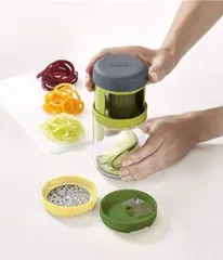Nạo Xoắn Cầm Tay Joseph Joseph 20105 SpiroGo - Dụng Cụ Bếp 3in1 Tiện Dụng, Cắt Thái Rau Củ Nhanh Chóng, Thép Không Gỉ, Xuất Xứ EU