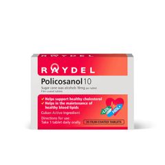 Viên uống giảm mỡ máu Raydel Policosanol 10mg - Hỗ trợ cholesterol và lipid máu - Sản phẩm nhập khẩu Úc, 30 viên