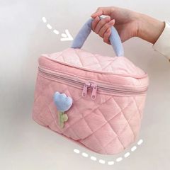 Túi xách mỹ phẩm du lịch màu hồng - Quà tặng độc quyền tháng 1 từ iMU - Phụ kiện hoàn hảo cho tín đồ làm đẹp