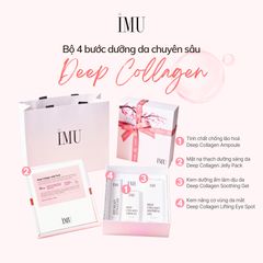 Bộ Quà Tặng Dưỡng Da Chống Lão Hóa IMU Deep Collagen Lifting - 4 Món Tinh Chất, Mặt Nạ Gel, Gel Dưỡng Ẩm và Kem Mắt Hàn Quốc