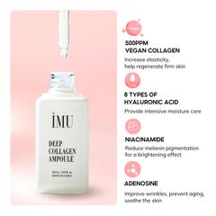 Combo Mặt Nạ Thạch Collagen IMU 4 Miếng + Tinh Chất Ampoule 50ml - Dưỡng Ẩm Chống Lão Hóa, Làm Sáng Da Hàn Quốc