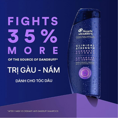 Dầu Gội Head & Shoulders Citrus Advanced Oil Control Màu Tím - Loại Bỏ Gàu, Kiểm Soát Dầu Hiệu Quả, Giúp Tóc Sạch Mới Mát Mẻ