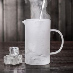 Ly thủy tinh chia vạch đo lường nắp gỗ tre có quai 500ml