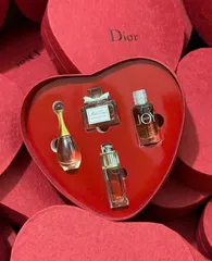 Set Dior 4 chai hình trái tim đỏ