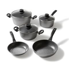 Bộ 5 Nồi Chảo Chống Dính Phủ Đá Stoneline Dùng Bếp Từ - Thiết Kế Hiện Đại, Khỏe Mạnh, Dễ Dàng Vệ Sinh, Nấu Ăn Thoải Mái