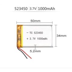 Pin Lipo Polymer 3.7V 1000mAh 523450 Có Mạch Bảo Vệ - Năng Lượng Cho Thiết Bị Điện Tử, Đồ Chơi Điều Khiển Từ Xa, Camera An Ninh