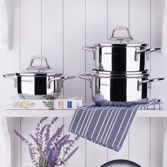 Bộ Nồi Xửng Hấp Inox 18/10 Korkmaz Perla 20cm & 24cm - Đa Năng, Tiện Lợi, Cao Cấp, Thổ Nhĩ Kỳ, Chống Gỉ, Dễ Vệ Sinh