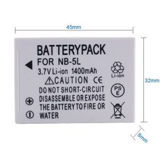 Pin Máy Ảnh Canon NB-5L 3.7V 1400mAh - Tương Thích Canon PowerShot S95, S100, IXUS 800IS, Thời Gian Chụp Ảnh Bất Tận