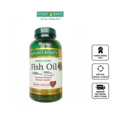 Dầu cá Nature's Bounty 1400Mg Omega-3 980Mg - Hỗ trợ tim mạch, 130 viên không mùi, bổ sung dinh dưỡng hàng ngày