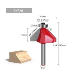 Mũi phay gỗ vat 45 độ cốt nhỏ 1/4 từ 6li đến 25li hiệu Favi, mũi soi gỗ vat 45 độ mũi router vat 45 độ