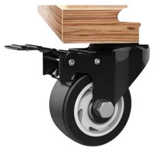 Bánh Xe PU Đế Vuông Có Khóa 50mm - Bánh Xe Đen Chịu Tải Tốt Cho Đồ Nội Thất & Thiết Bị Di Động
