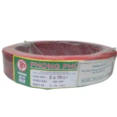 100 Mét Dây Điện Đôi Đỏ Đen PHONG PHÚ Chính Hãng ( 2 x 10, Lõi: 0.1 ) LÕI ĐỒNG NGUYÊN CHẤT 100%