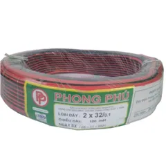 100 Mét Dây Điện Đôi Đỏ Đen PHONG PHÚ Chính Hãng ( 2 x 10, Lõi: 0.1 ) LÕI ĐỒNG NGUYÊN CHẤT 100%
