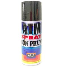 Sơn Xịt ATM Spray Màu Đen Bóng A210 - Sơn Nhanh Khô Giữ Màu Bền Đẹp Cho Đồ Gỗ, Kim Loại, Đồ Chơi Trẻ Em, Xe Đạp, Xe Máy