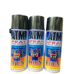 Sơn Xịt ATM Spray Màu Đen Bóng A210 - Sơn Nhanh Khô Giữ Màu Bền Đẹp Cho Đồ Gỗ, Kim Loại, Đồ Chơi Trẻ Em, Xe Đạp, Xe Máy