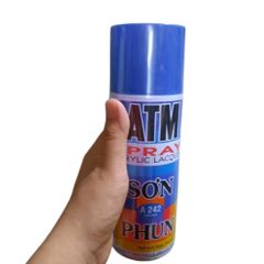 Sơn Xịt ATM A242 Xanh Dương Chính Hãng - Sơn Nội Thất Bảo Vệ Độ Bóng Cao, Khô Nhanh, Dễ Dùng