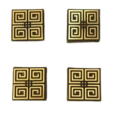Núm Tủ Bằng Đồng Lớn Vuông Triện Vàng Đen - Tủ Bếp, Tủ Quần Áo, Phụ Kiện Đồ Gia Dụng Đẳng Cấp