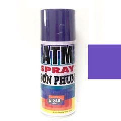 Sơn Xịt ATM Màu Tím A240 - Sơn Phun Chất Lượng Cao Cho Xe Máy, Đồ Gỗ, và Kim Loại - Hàng Chính Hãng Việt Nam