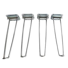 Bộ 4 Chân Bàn Xếp Gọn Xi Trắng 28cm - Dễ Dàng Lắp Ráp, Chắc Chắn Cho Bàn Học, Bàn Ăn, Bàn Vi Tính