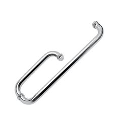 [P19.185.385] Tay Nắm Cửa Kính Phòng Tắm Đứng CABIN Ống phi 19, tim lỗ 185x385 (inox/ đen/ vàng)