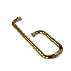 [P19.185.385] Tay Nắm Cửa Kính Phòng Tắm Đứng CABIN Ống phi 19, tim lỗ 185x385 (inox/ đen/ vàng)