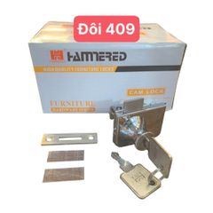 Khóa Tủ Kính Đôi HAMMERED 409 - Khóa Nhấn Thép Mạ CROM Chống Han Gỉ Dành Cho Cửa Kính Dày 0.5-0.8cm