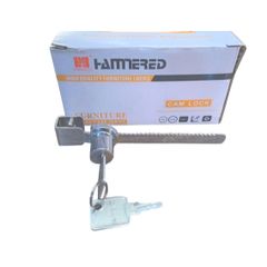 Khóa tủ kính lùa răng cưa Hammered - Khóa tủ kiếng chính hãng kèm 2 chìa và 2 nút nhựa, bảo hành chất lượng