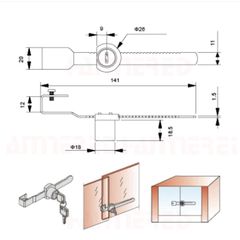 Khóa tủ kính lùa răng cưa Hammered - Khóa tủ kiếng chính hãng kèm 2 chìa và 2 nút nhựa, bảo hành chất lượng