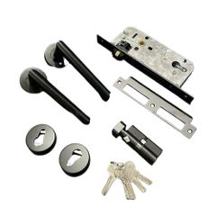 Khoá Phân Thể Jeely Inox SUS304 S03 Inox, Black, Khoá Cửa Tay Gạt