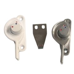 Chốt Khoá Sò Xanh Đỏ Cửa Lùa Nhôm ( trắng sữa, bạc, xám)
