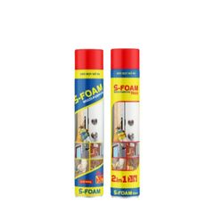 Keo Bọt Nở S-Foam 750ML - Chống Nước, Cách Nhiệt, Bịt Kín Khe Nứt và Lỗ Hở, Dụng Cụ Sửa Chữa Chuyên Dụng