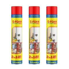 Keo Bọt Nở S-Foam 750ML - Chống Nước, Cách Nhiệt, Bịt Kín Khe Nứt và Lỗ Hở, Dụng Cụ Sửa Chữa Chuyên Dụng