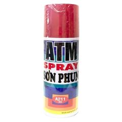 Sơn Xịt Màu Đỏ ATM Spray A211 - Sơn Gia Dụng Đa Năng, Nhanh Khô, Bền Màu Cho Gỗ và Kim Loại, 400ML