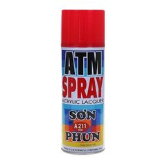 Sơn Xịt Màu Đỏ ATM Spray A211 - Sơn Gia Dụng Đa Năng, Nhanh Khô, Bền Màu Cho Gỗ và Kim Loại, 400ML