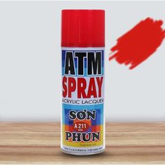 Sơn Xịt Màu Đỏ ATM Spray A211 - Sơn Gia Dụng Đa Năng, Nhanh Khô, Bền Màu Cho Gỗ và Kim Loại, 400ML
