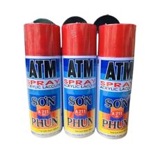 Sơn Xịt Màu Đỏ ATM Spray A211 - Sơn Gia Dụng Đa Năng, Nhanh Khô, Bền Màu Cho Gỗ và Kim Loại, 400ML